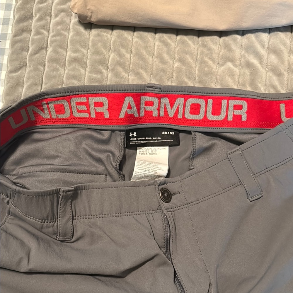 Under Armour Gray Trousers with Red Trim